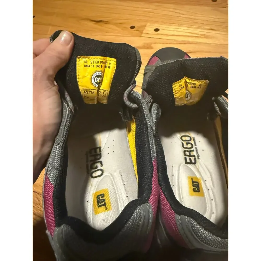 CAT Switch Steel Toe Oxford Work Shoes Womens 11 Gray Black 90299